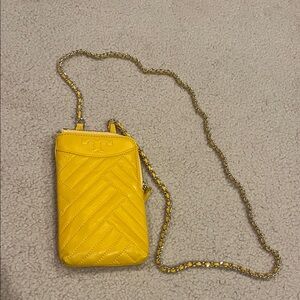 Tory Burch Yellow Quilted Crossbody Bag